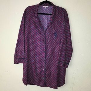 VICTORIA'S SECRET- Button Down Sleep Shirt PJs, Size Medium
